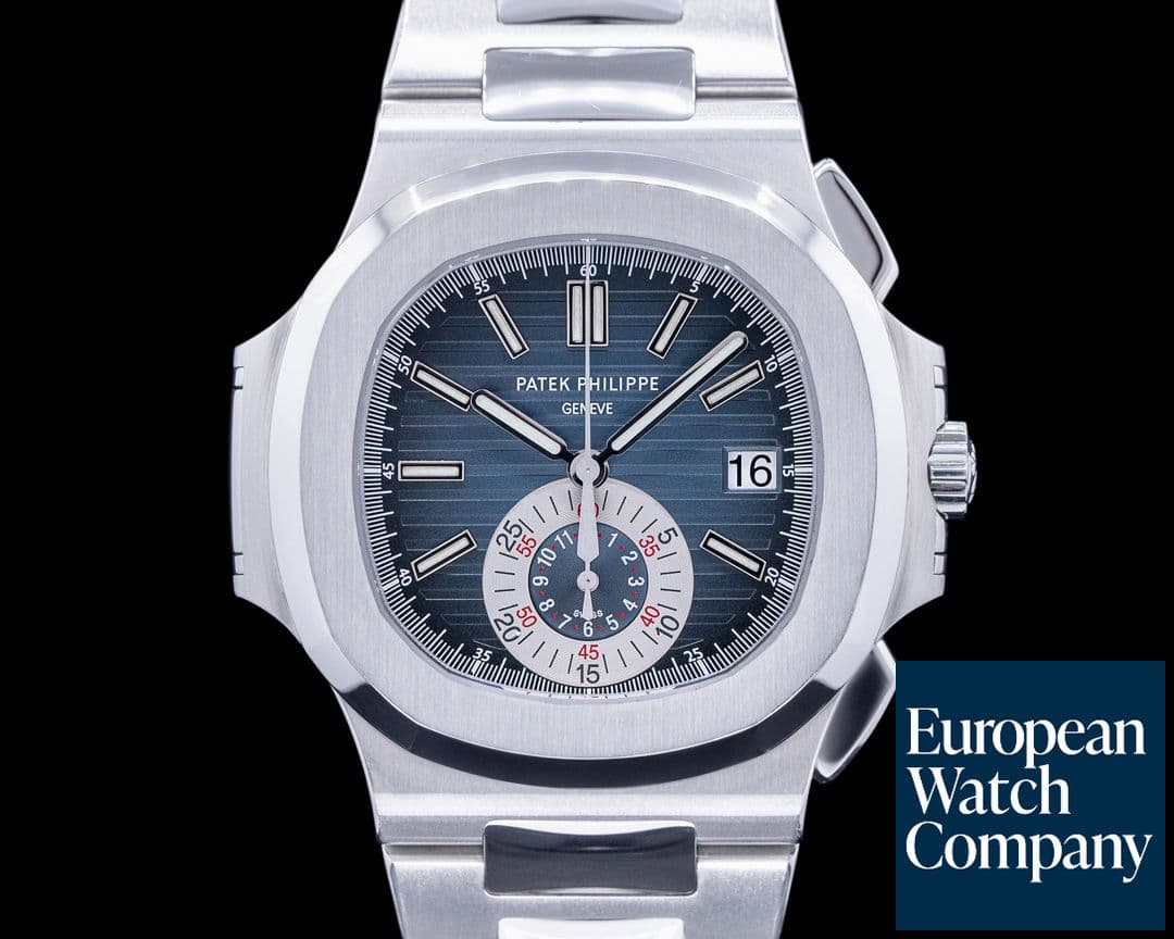 Image of Patek Philippe Nautilus 5980/1A Chronograph SS Blue Dial FULL SET 