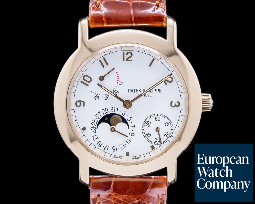 Image of Patek Philippe Moon Phase 5055J Power Reserve White Dial 18K Yellow Gold 