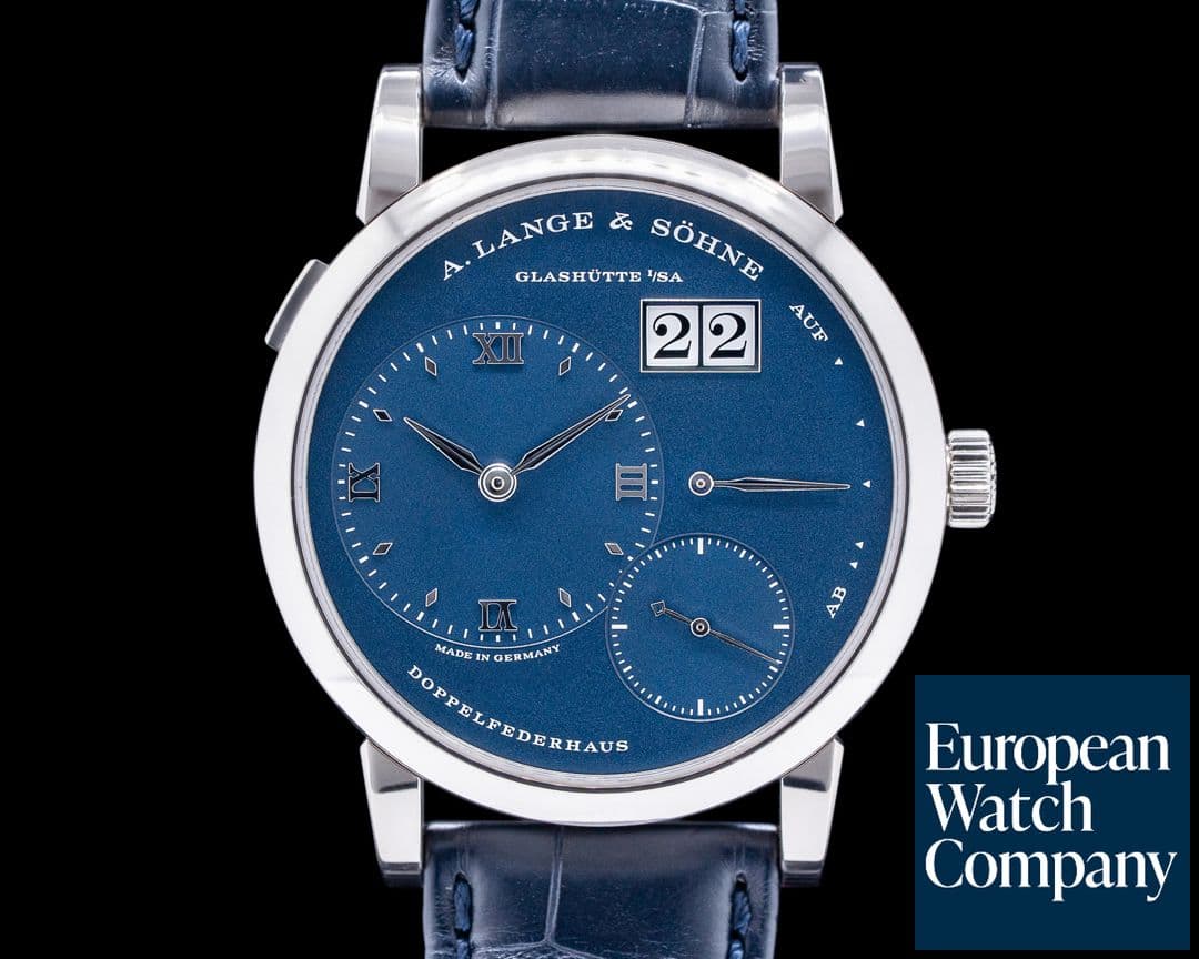 Image of A. Lange and Sohne Lange 1 191.028 Blue Dial 18k White Gold DISCONTINUED RARE