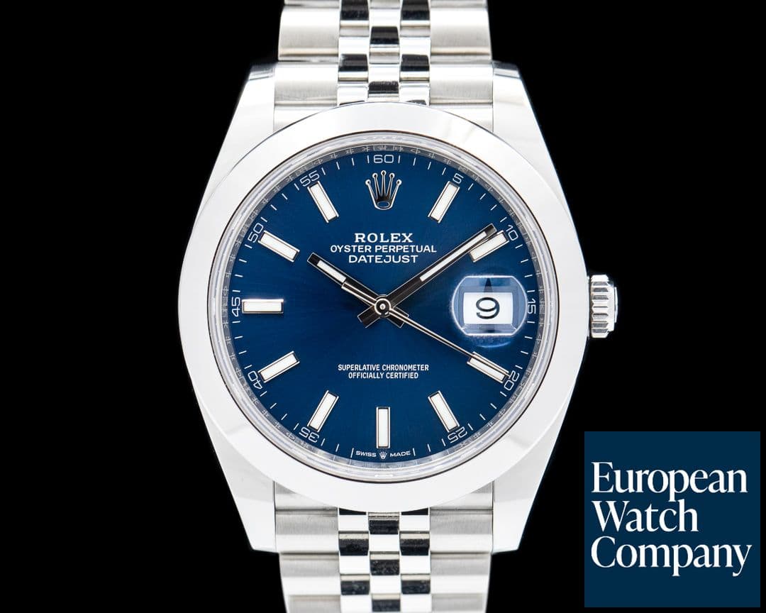 Image of Rolex Datejust 41 126300 Blue Stick Dial SS Jubilee 2023
