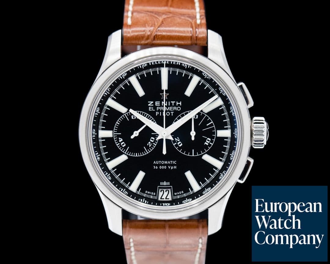 Image of Zenith Pilot Chronograph SS Black Dial
