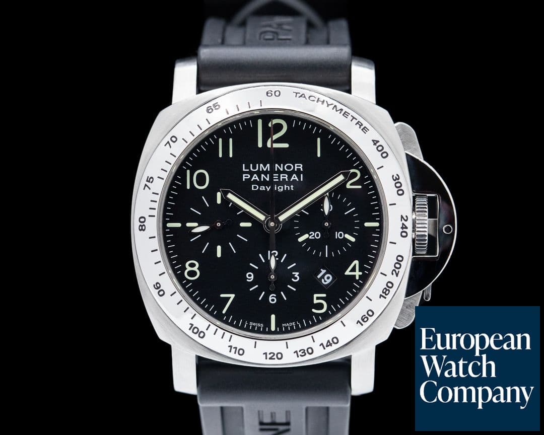 Image of Panerai Luminor Chronograph Daylight SS Black Dial