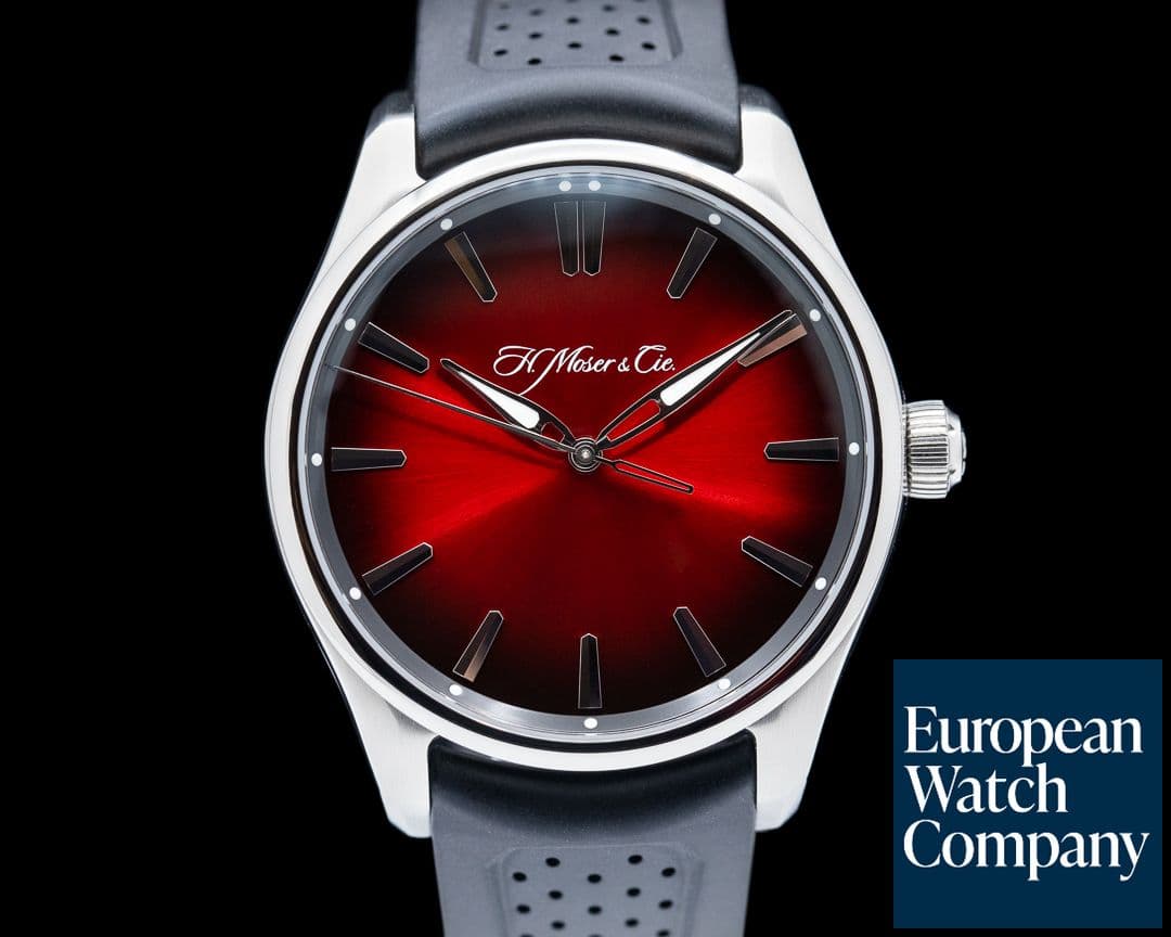 Image of H. Moser and Cie. Pioneer Centre Seconds SS Red Fume Dial