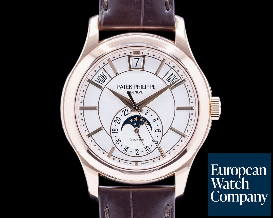 Image of Patek Philippe Annual Calendar 5205R TIFFANY & CO Silver Dial 18K Rose Gold 