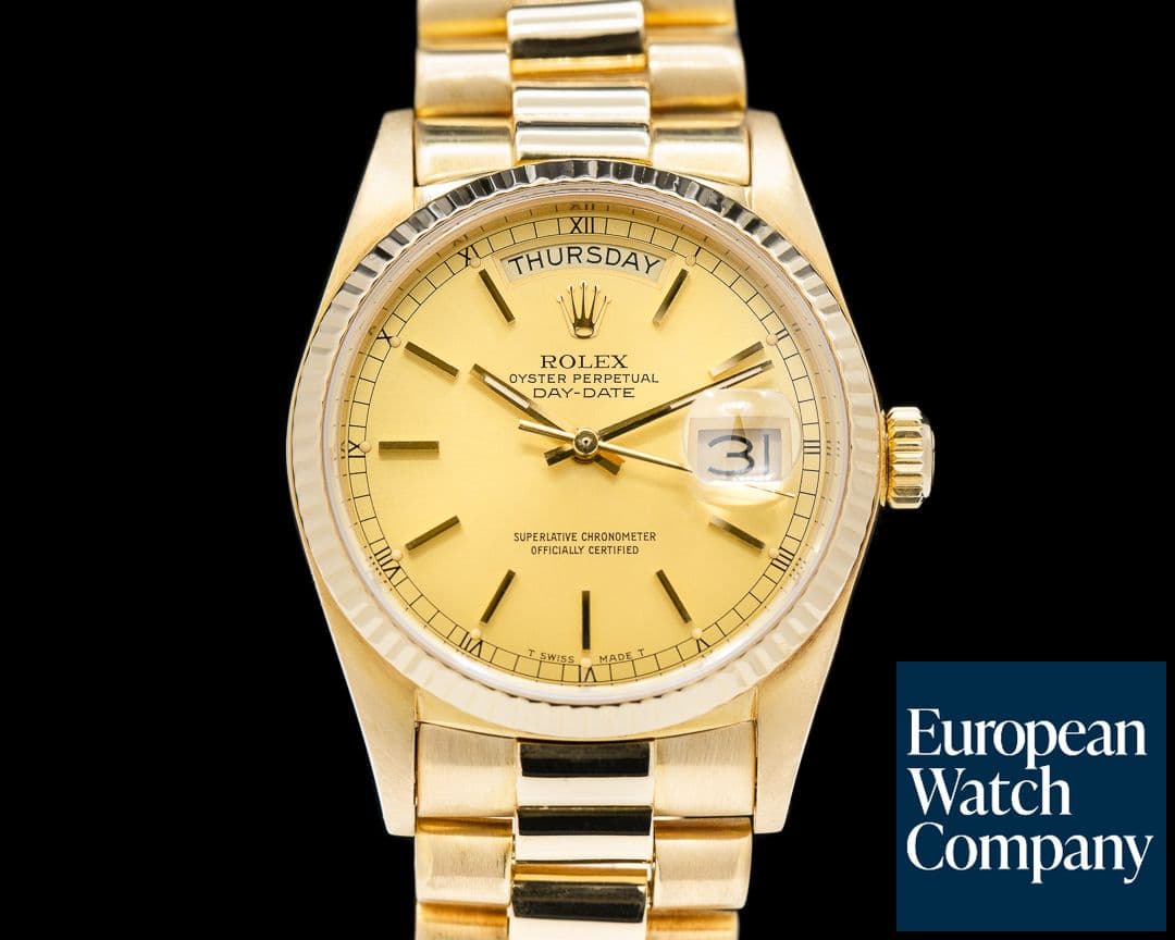 Image of Rolex Day Date 18038 Champagne Dial Yellow Gold c. 1984