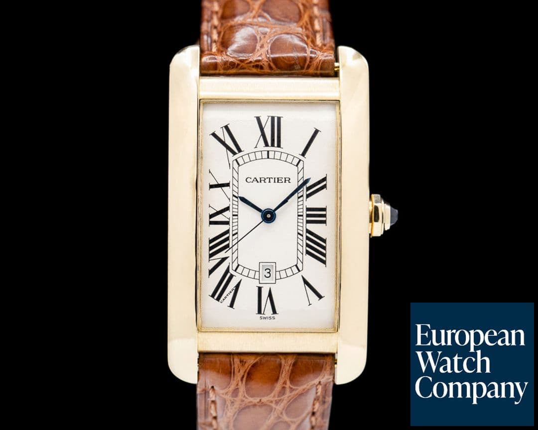 Image of Cartier Tank Americaine Large Mens 18K Yellow Gold