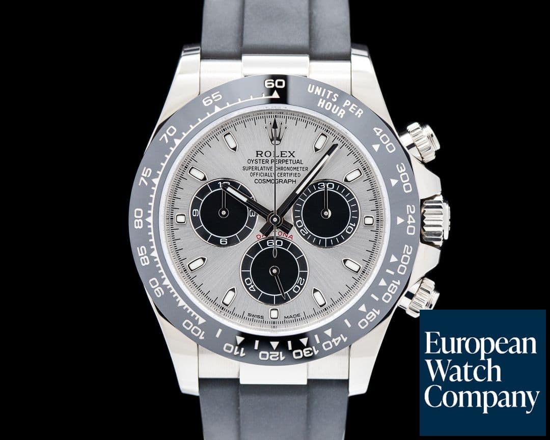 Image of Rolex Daytona 116519 18K White Gold Ceramic Oysterflex Silver Dial UNWORN