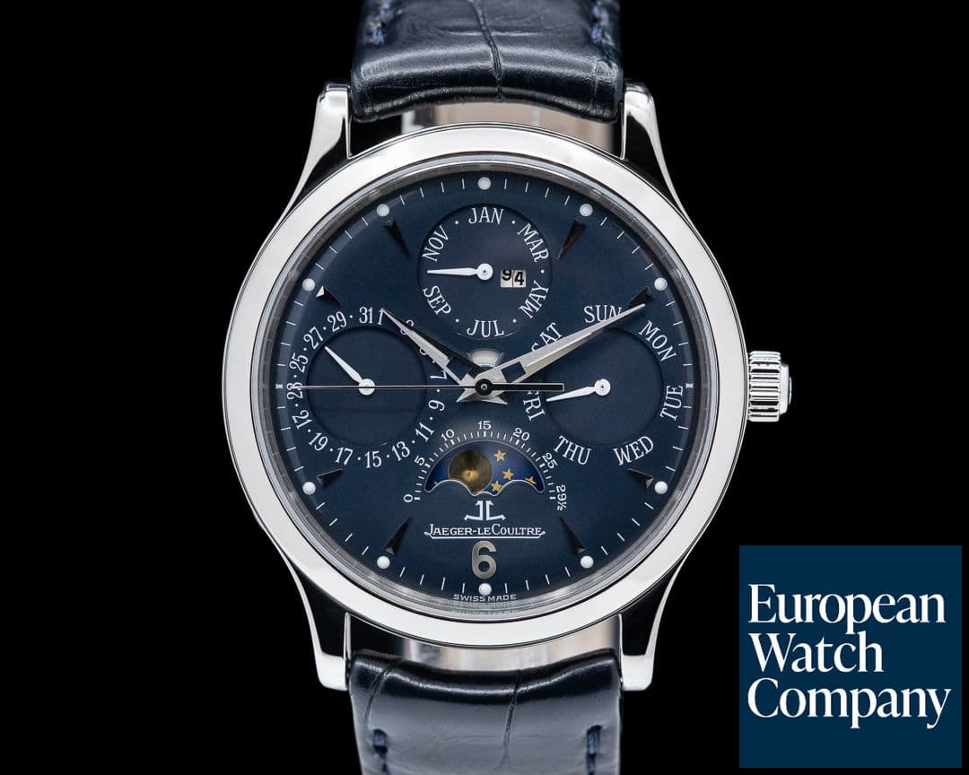 Image of Jaeger LeCoultre Master Perpetual Platinum Blue Dial RARE FULL SET