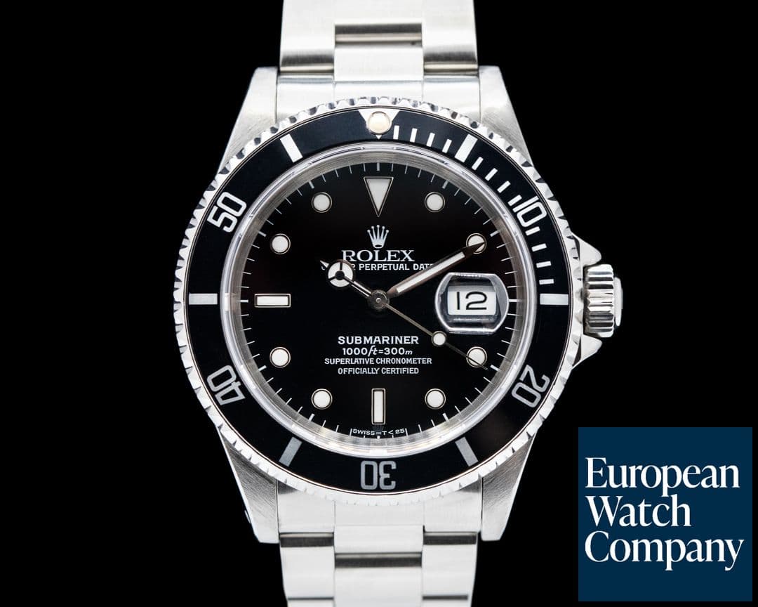 Image of Rolex Submariner SS Black Dial Circa 1992 COMPLETE