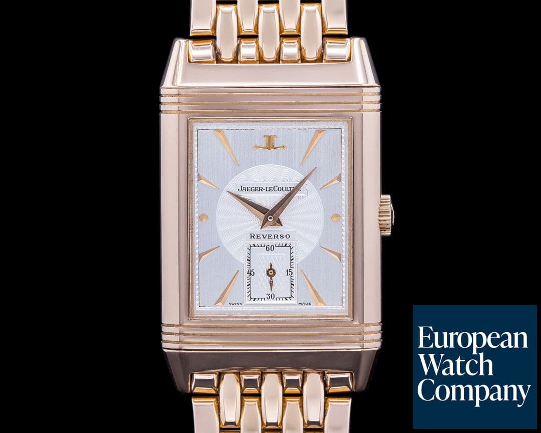 Image of Jaeger LeCoultre Art Deco Reverso 18K Rose Gold / Bracelet
Silver Dial RARE