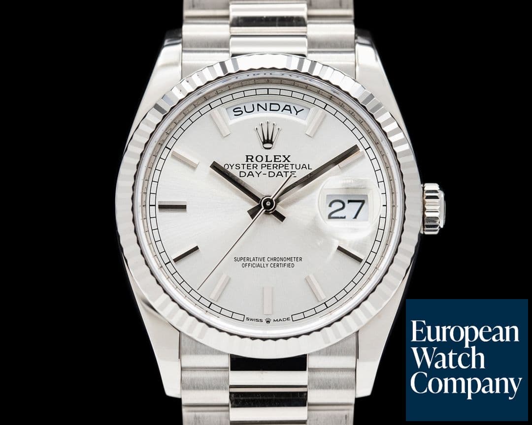 Image of Rolex Day Date 128239 President 36mm Silver Dial 18K White Gold 2022