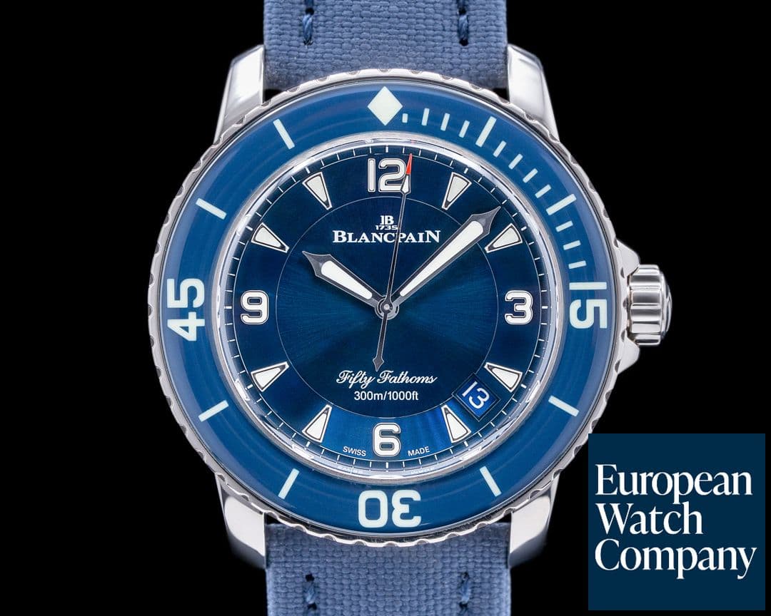Image of Blancpain Fifty Fathoms White Gold / Blue Dial LIMITED
