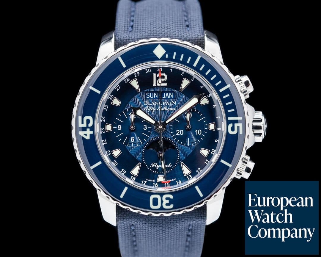 Image of Blancpain Fifty Fathoms Complete Calendar Flyback SS / Blue Dial