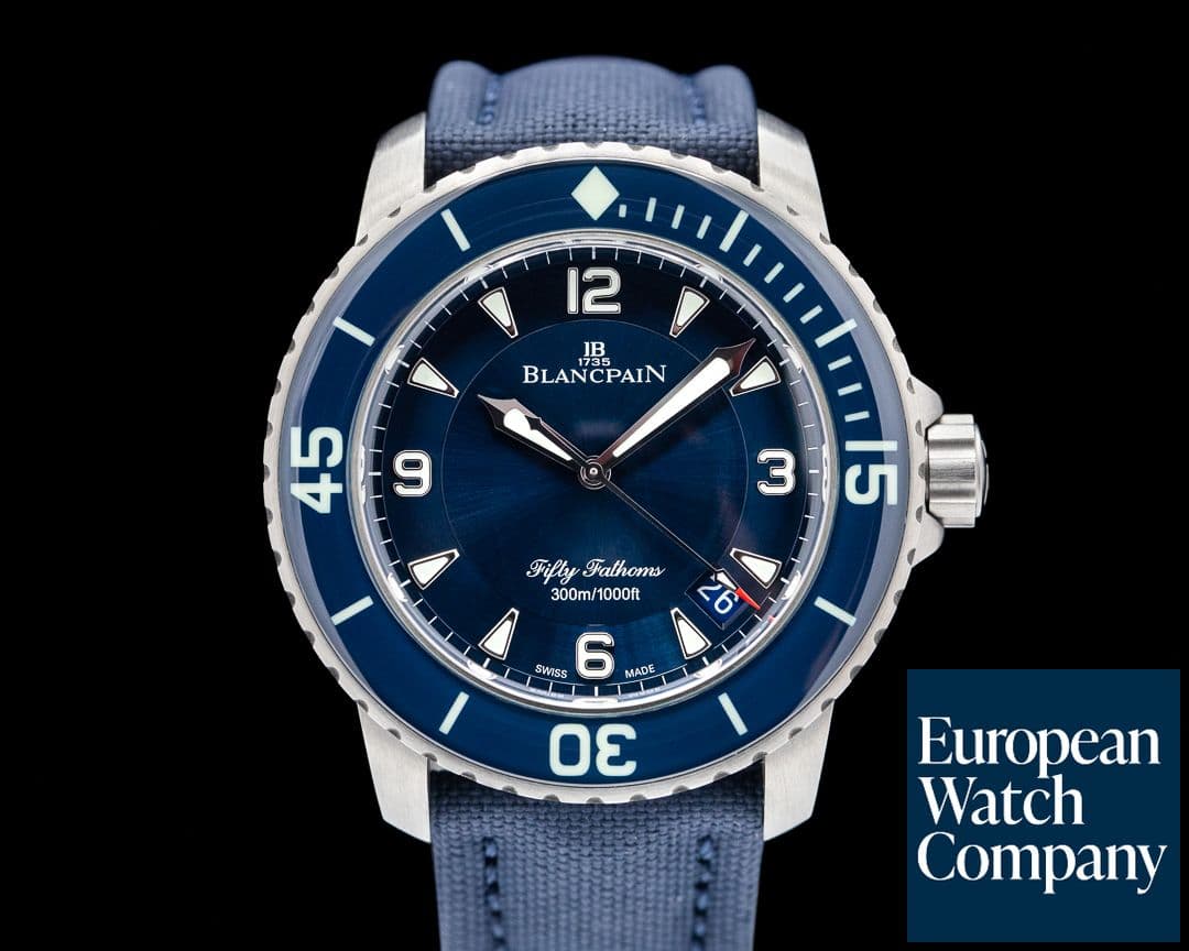 Image of Blancpain  Fifty Fathoms Blue Dial Titanium