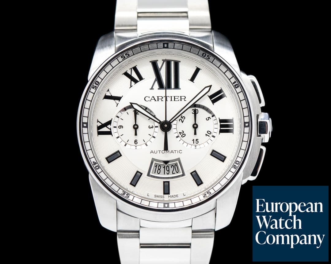 Image of Cartier Calibre de Cartier Chronograph Silver Dial SS