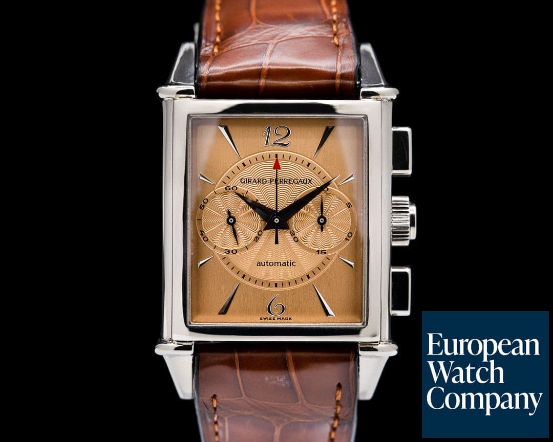 Image of Girard Perregaux Vintage 1945 Chronograph 18k WG 2599 Salmon Dial