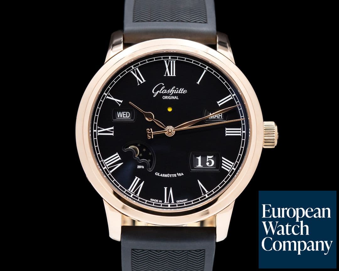 Image of Glashutte Original Senator Perpetual Calendar Rose Gold / Rubber Strap
