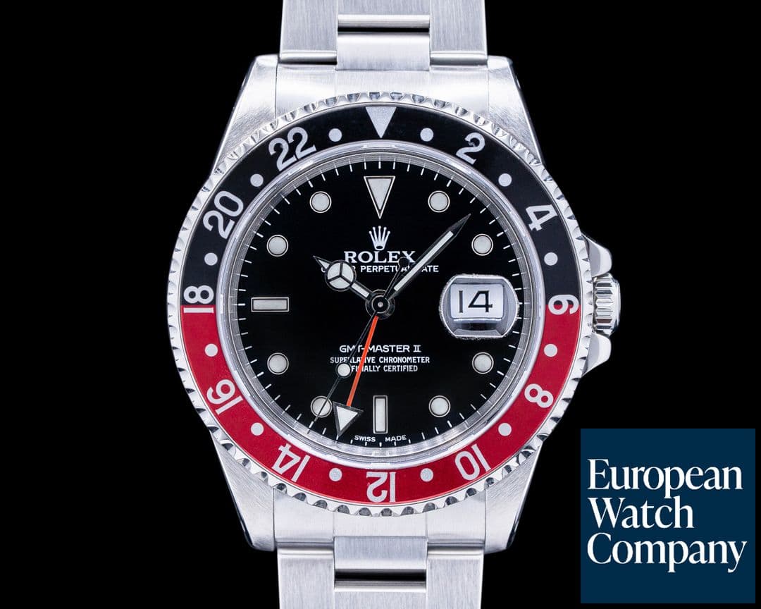 Image of Rolex GMT Master II SS Red / Black Coke MINT COMPLETE