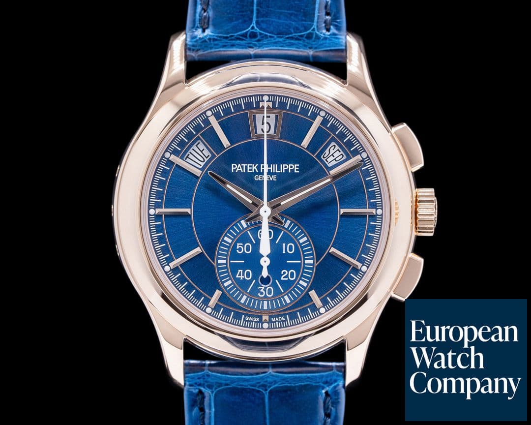 Image of Patek Philippe Chronograph Annual 5905R Calendar Rose Gold / Blue Dial NEW MODEL