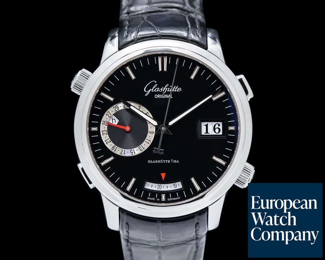 Image of Glashutte Original Senator Diary SS Black Dial
