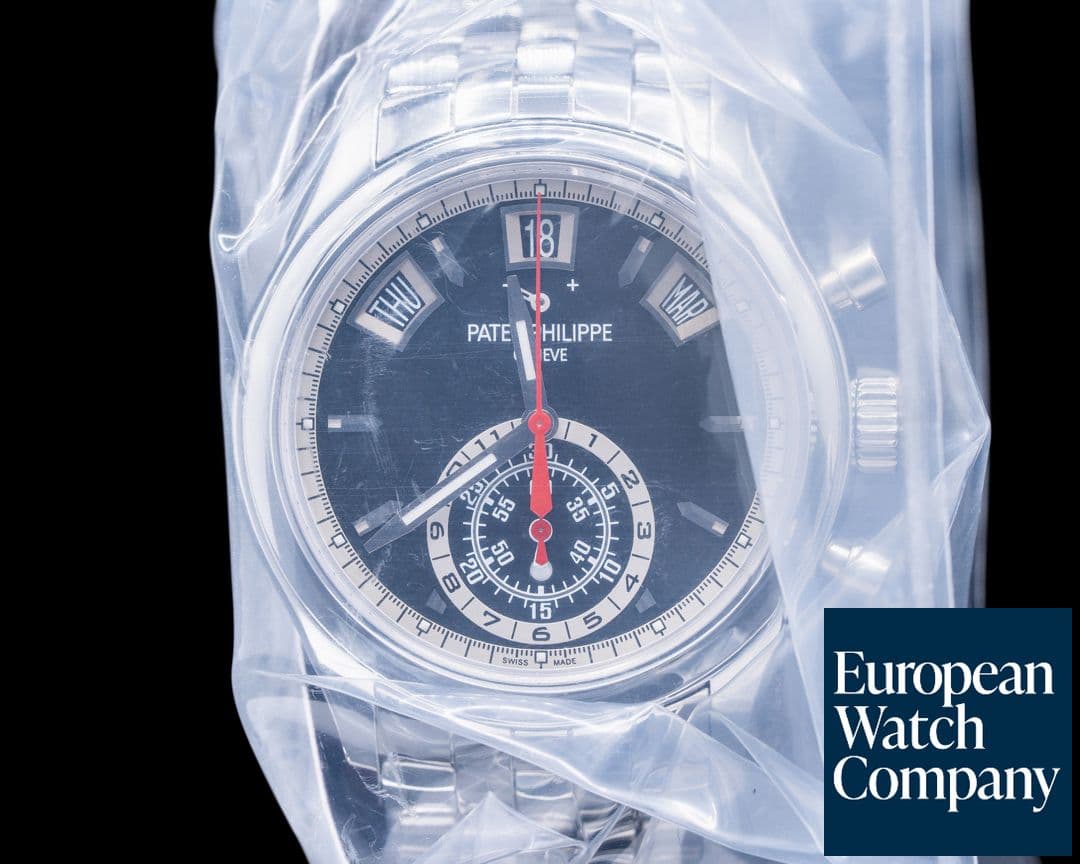 Image of Patek Philippe Annual Calendar 5960/1A-010 Black Dial Chronograph SS SERVICE SEALED