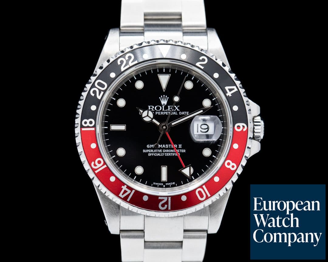Image of Rolex GMT Master II SS Red / Black Coke COMPLETE FULL SET 