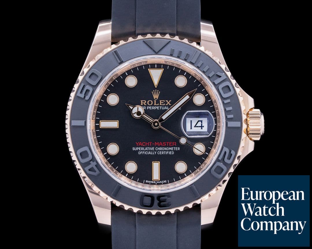 Image of Rolex Yacht Master 116655 18K Rose Gold / Rubber 40MM