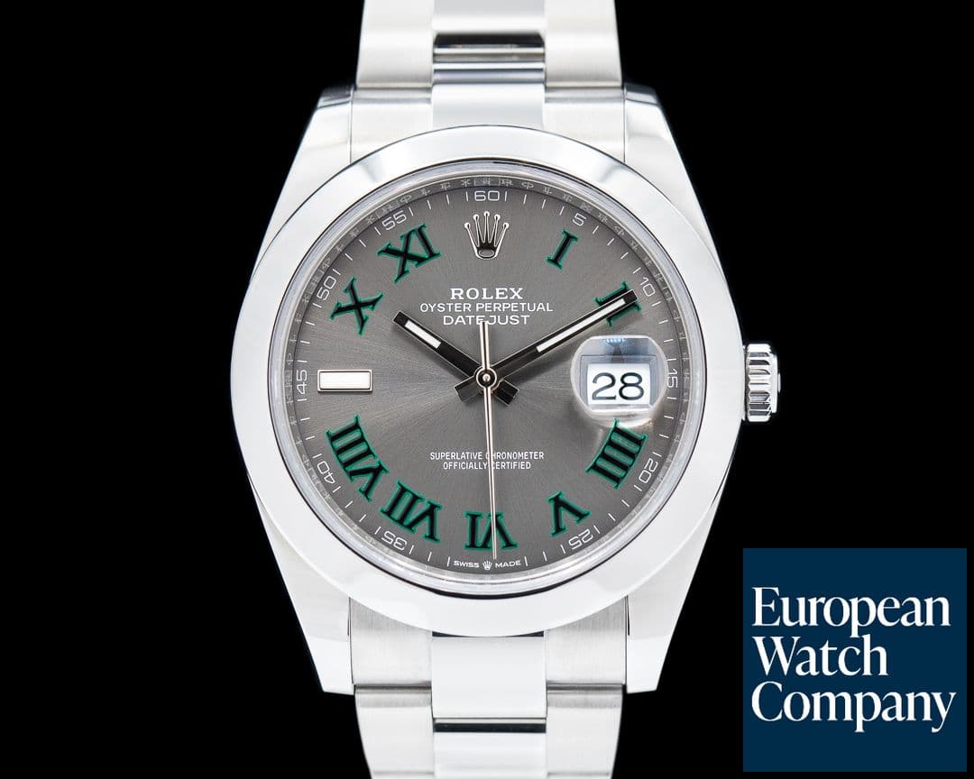 Image of Rolex Datejust 41 126300 Wimbledon Slate Roman Dial SS 2019