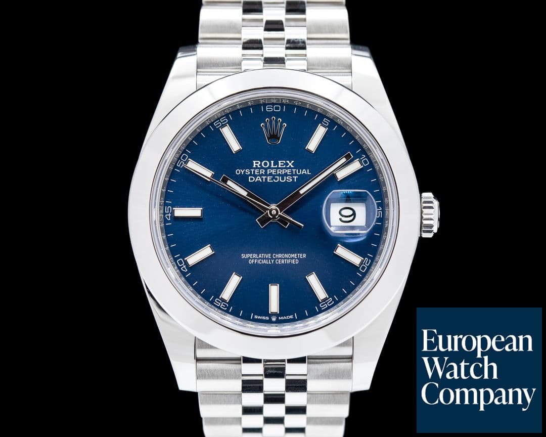 Image of Rolex Datejust 41 126300 Blue Stick Dial SS Jubilee 2022
