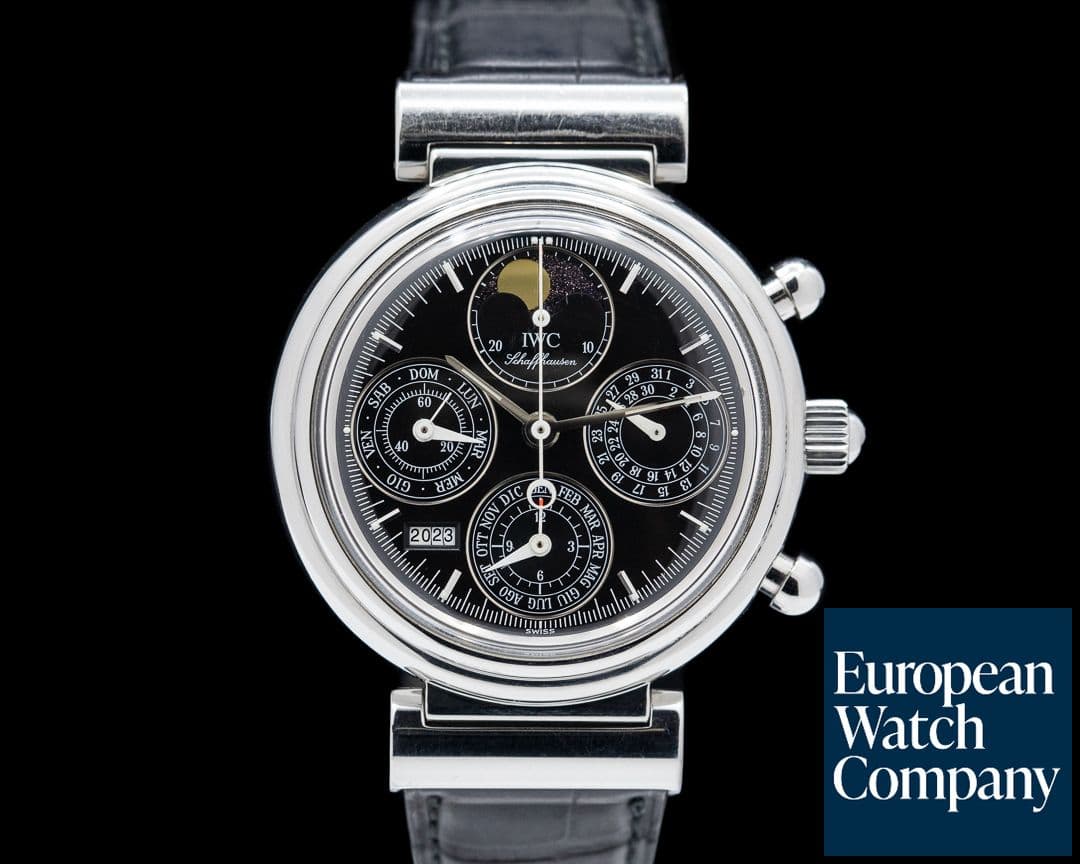 Image of IWC Da Vinci Perpetual Chronograph Black SS / Alligator  
