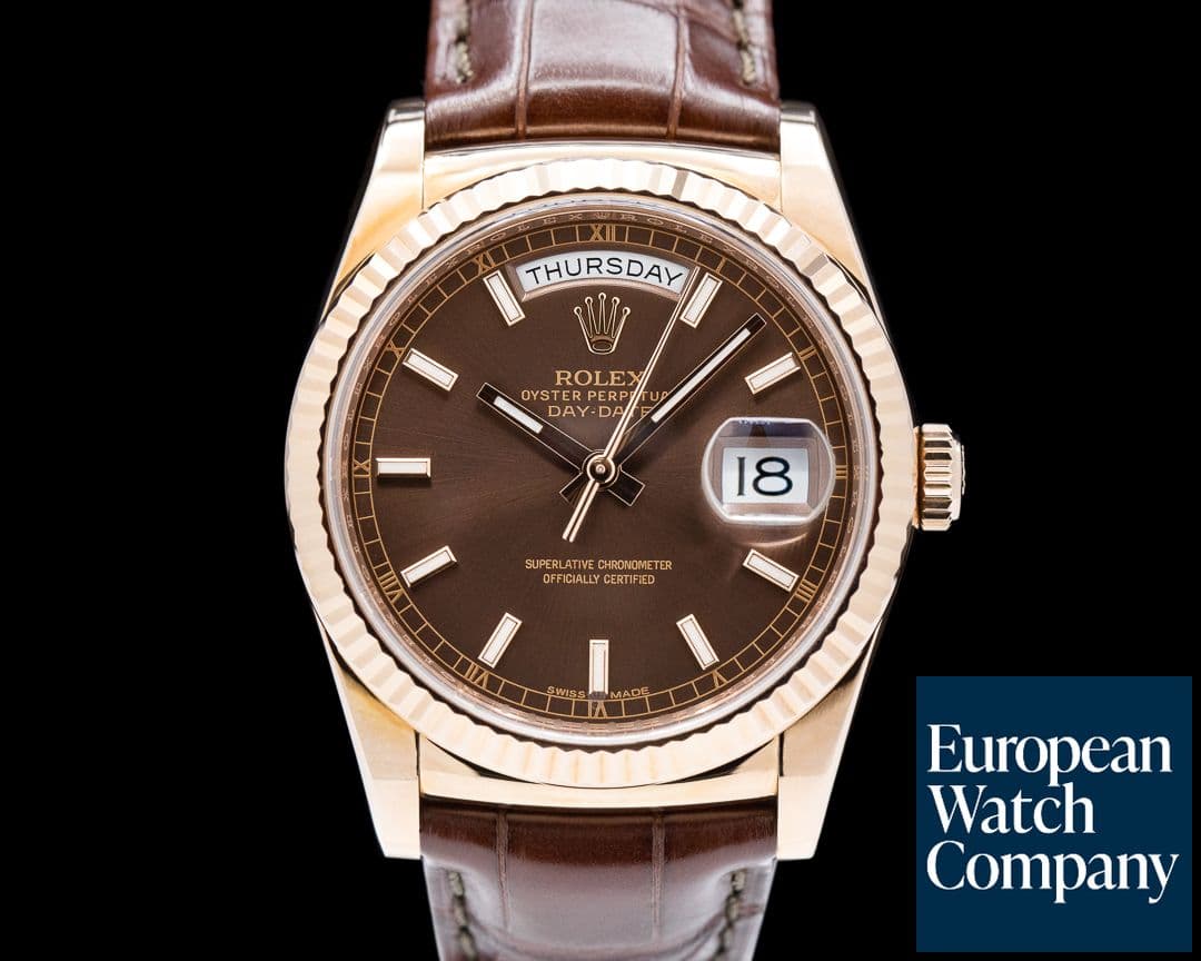 Image of Rolex Day Date President 36mm Chocolate Dial 18K Rose Gold 