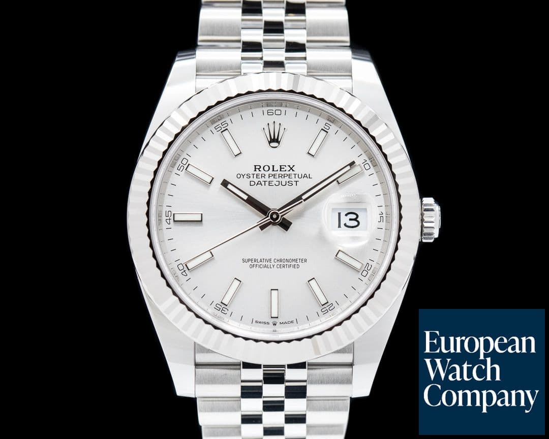 Image of Rolex Datejust 41 Silver Stick Dial SS Jubilee 2023 UNWORN