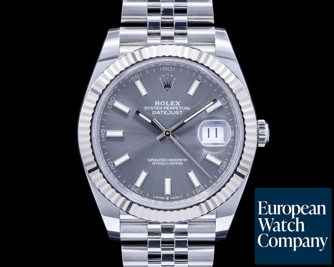 Image of Rolex Datejust 41 Dark Rhodium Stick Dial SS/Oyster 2023