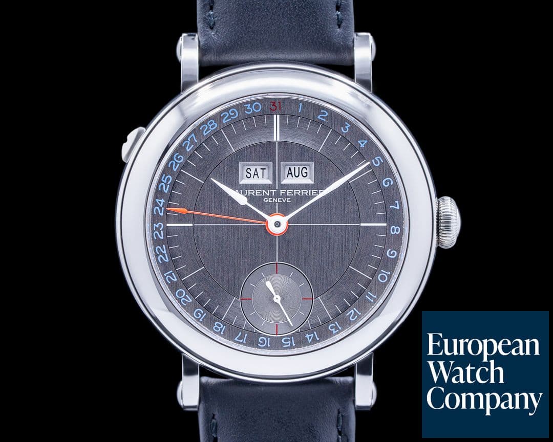 Image of Laurent Ferrier Galet Annual Calendar Montre Ecole SS Grey Dial 