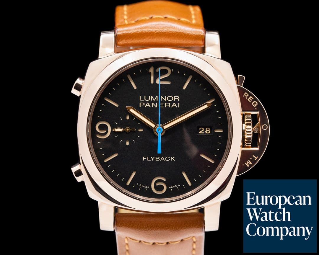 Image of Panerai Luminor 1950 PAM00525 chronograph Flyback 18K Rose Gold