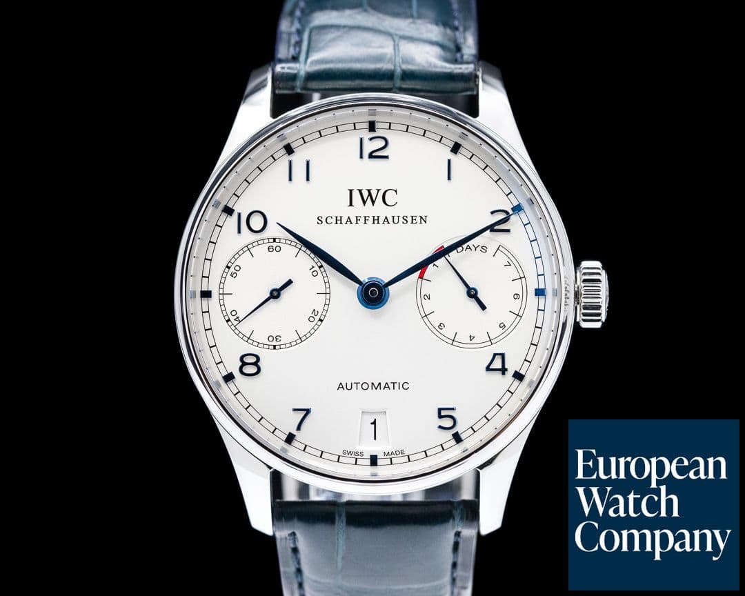 Image of IWC Portuguese 7 Day SS / Blue Numerals 