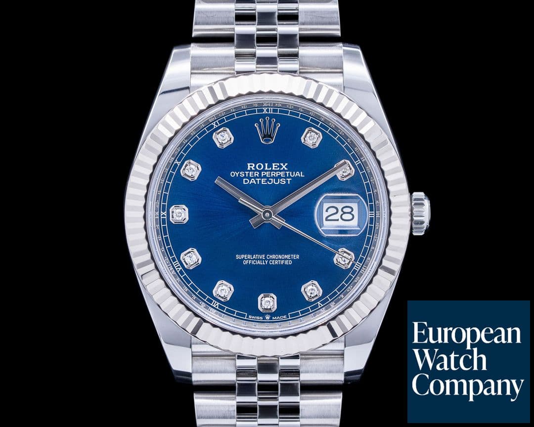 Image of Rolex Datejust 41 Blue Dial DIAMONDS 