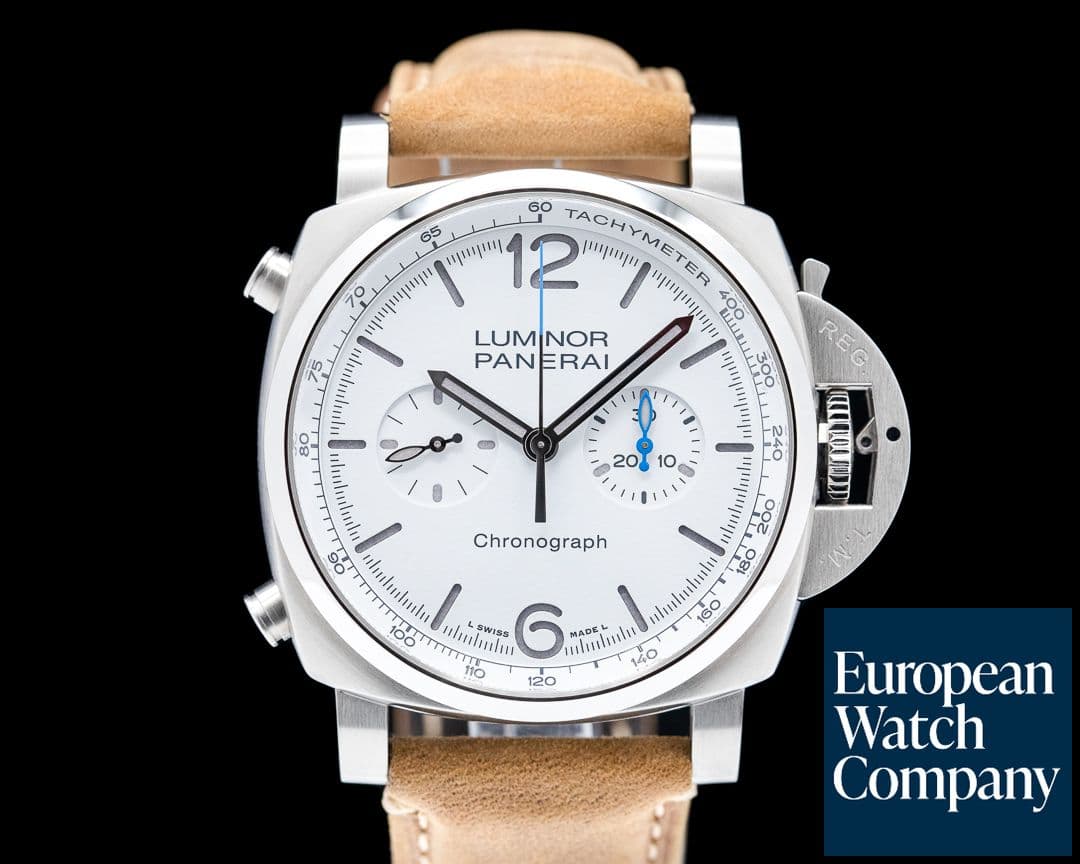 Image of Panerai Luminor Chronograph PAM1218 SS / White Dial