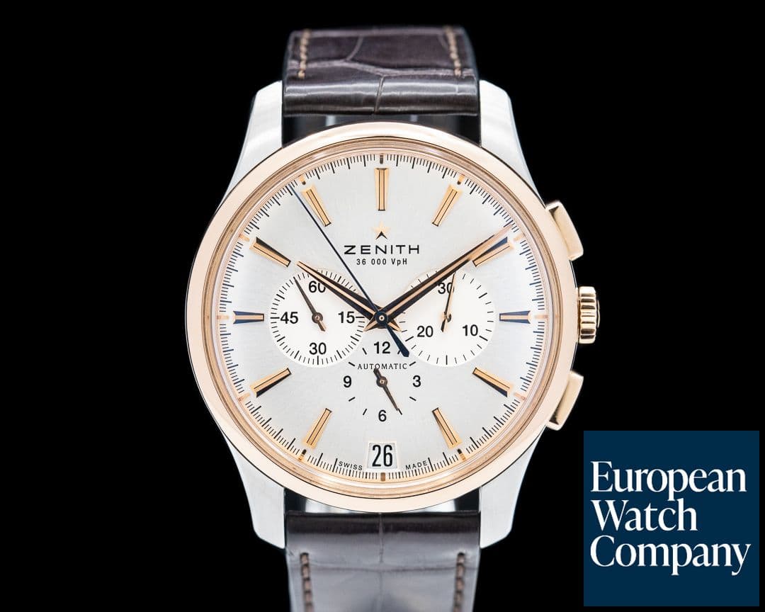 Image of Zenith Captain Chronograph SS / Rose Gold Silver Dial