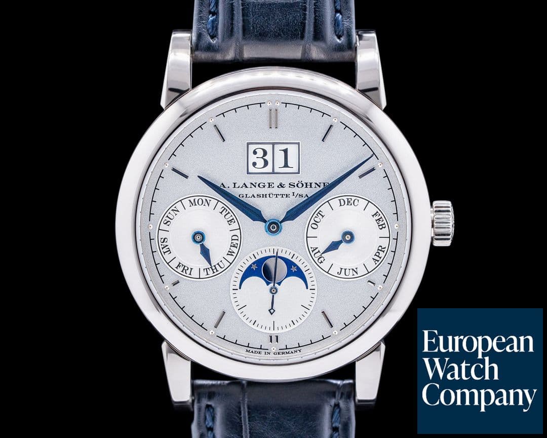 Image of A. Lange and Sohne Saxonia Annual Calendar 330.026 18K White Gold LANGE SERVICE