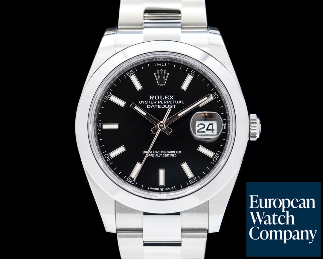 Image of Rolex Datejust 41 126300 Black Stick Dial SS 2023 Unworn