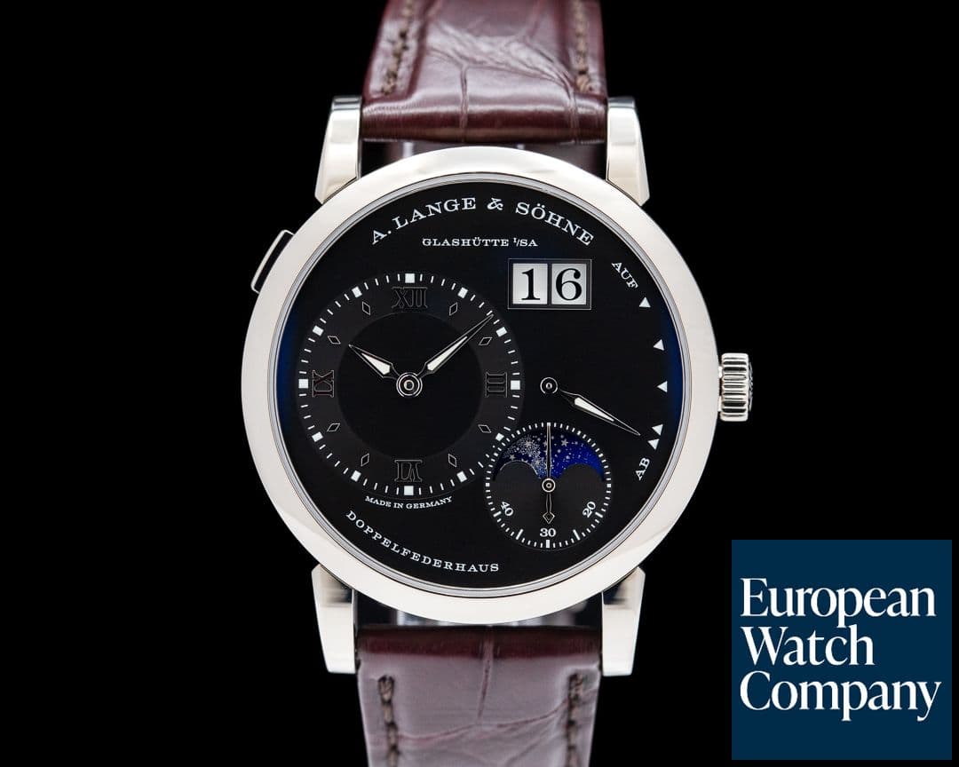Image of A. Lange and Sohne Lange 1 Moon 192.029 18K White Gold Black Dial
