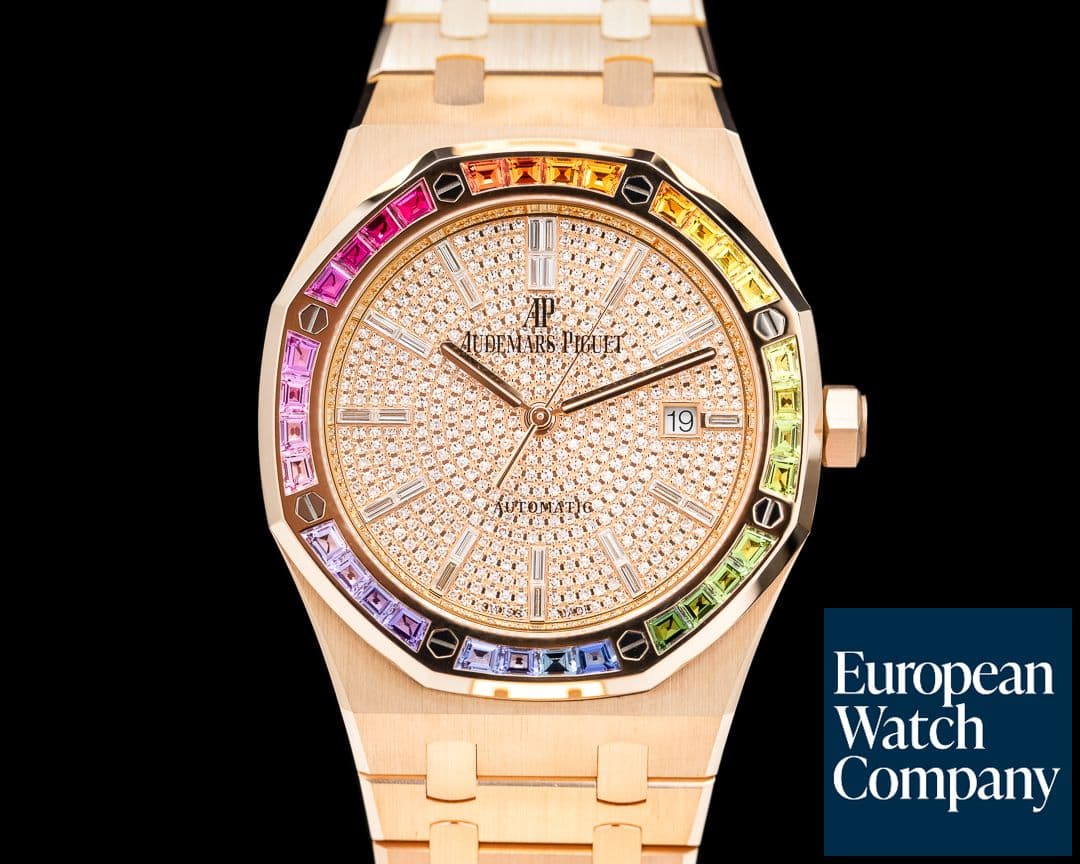 Image of Audemars Piguet Royal Oak "RAINBOW" 15413OR Diamond Dial 