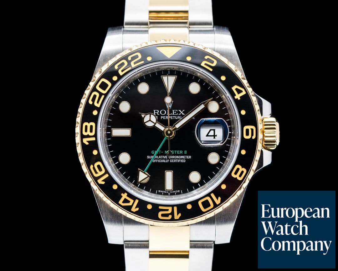 Image of Rolex GMT Master II 116713LN  SS / 18K Yellow Gold Black Dial