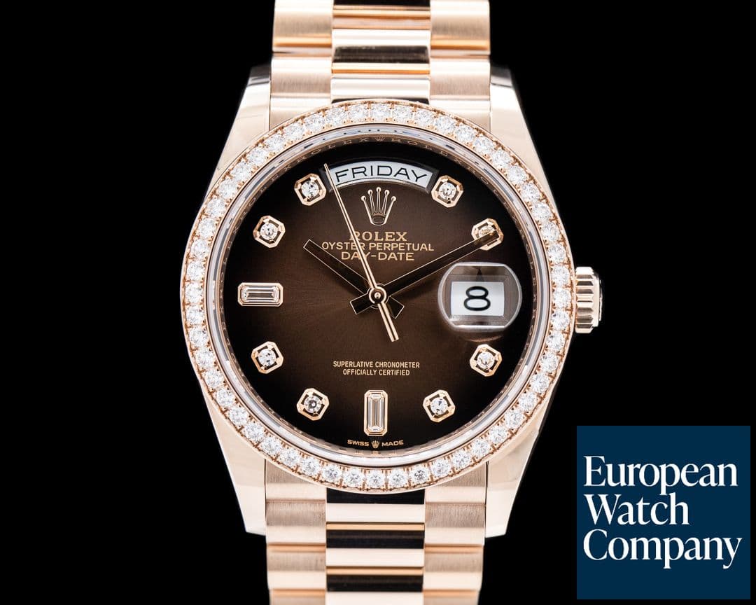 Image of Rolex Day Date President 128349RBR 18K RG / Diamond Bezel 2023