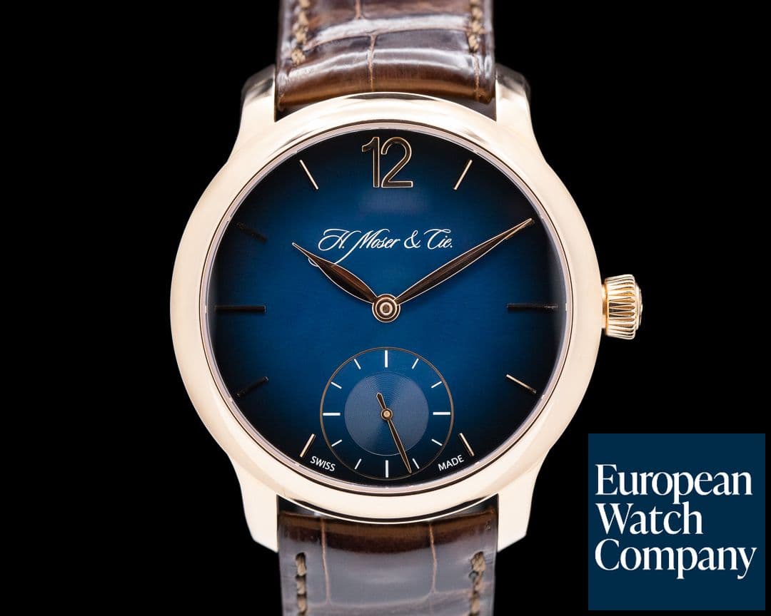 Image of H. Moser and Cie. MAYU 18K Rose Gold Blue Fume Dial