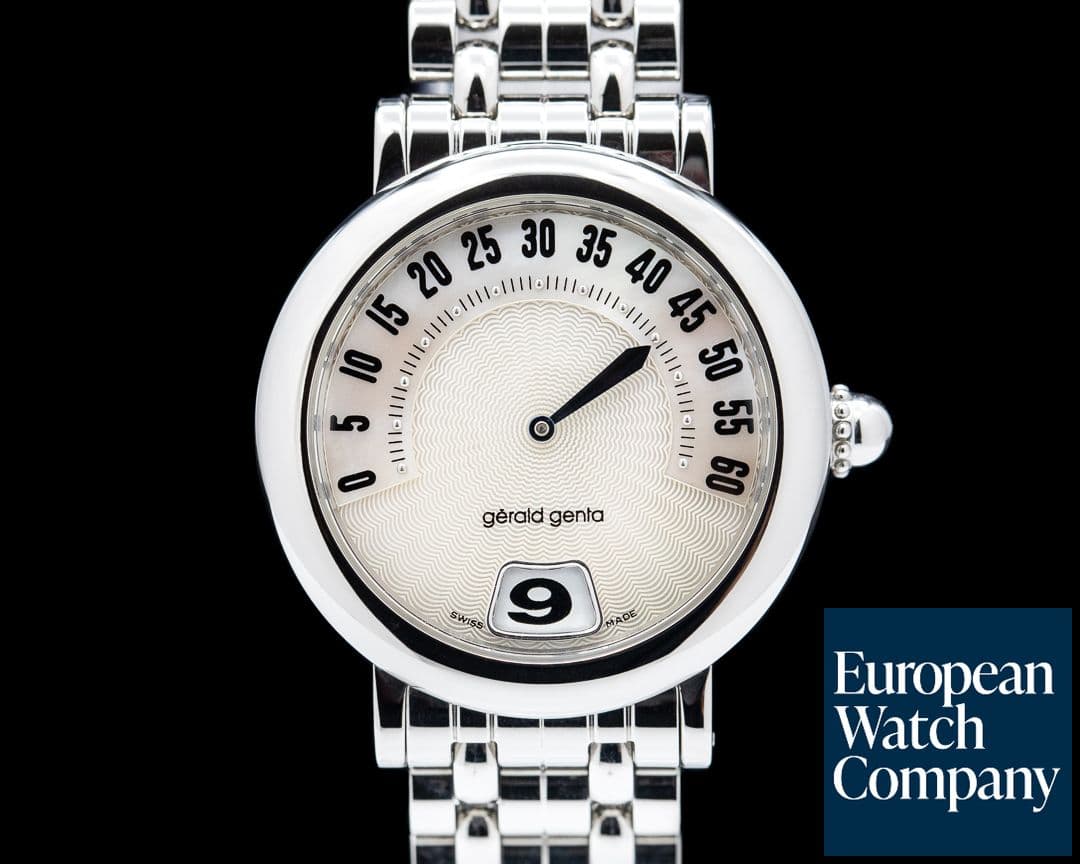 Image of Gerald Genta Retrograde Classic Stainless Steel MOP Dial Full Set