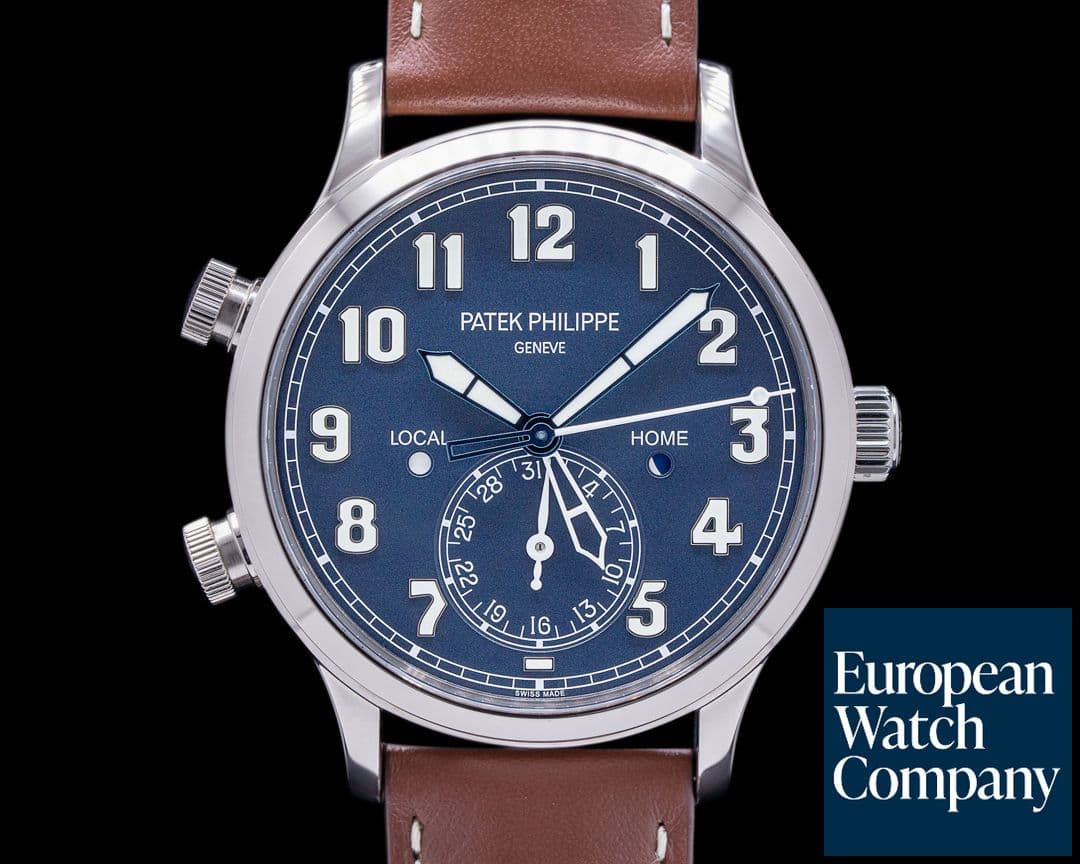 Image of Patek Philippe Calatrava 5524G Pilot Travel Time 18k White Gold