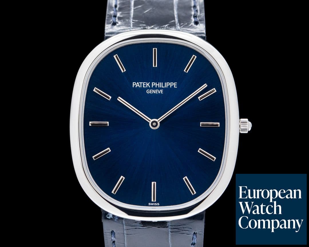 Image of Patek Philippe Golden 5738P Ellipse Platinum Blue Dial 