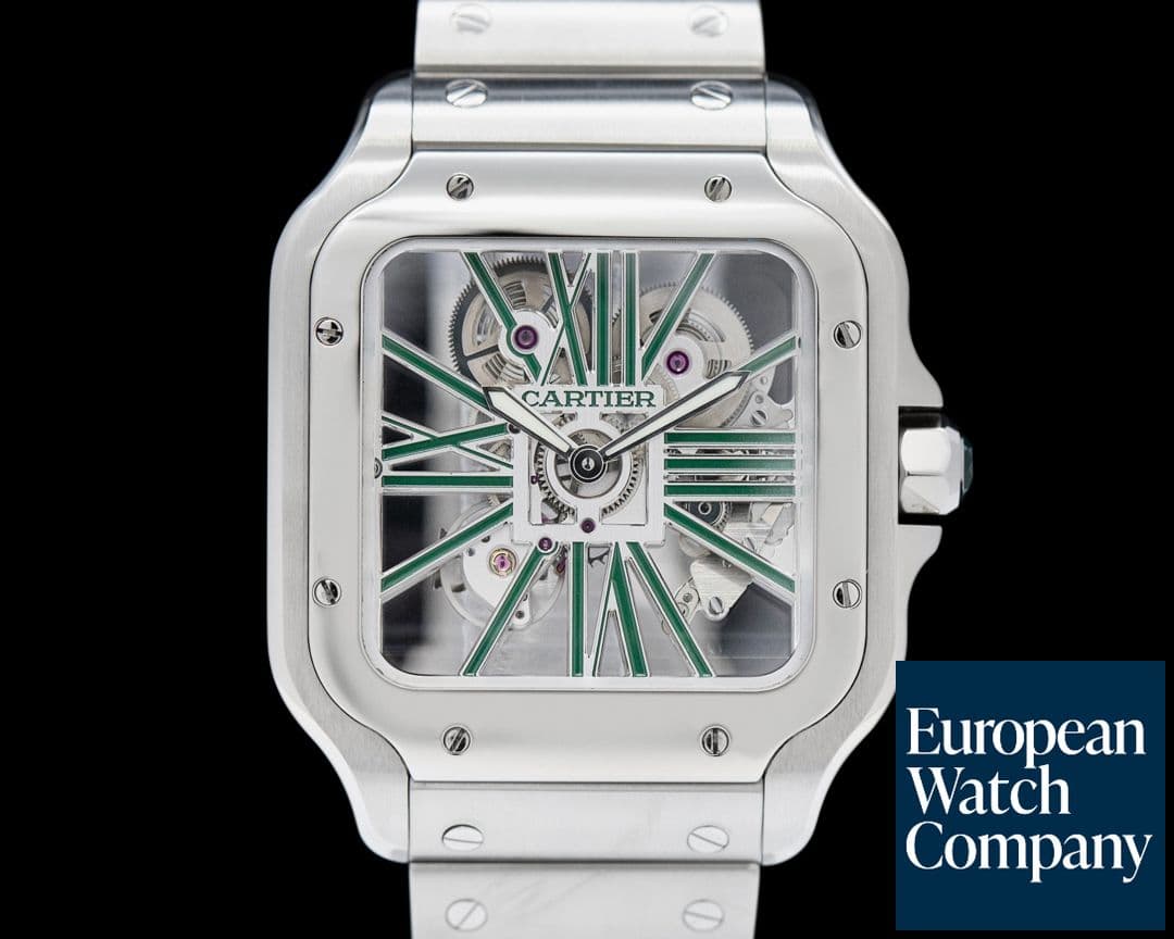 Image of Cartier Santos De Cartier Skeleton Green 40mm